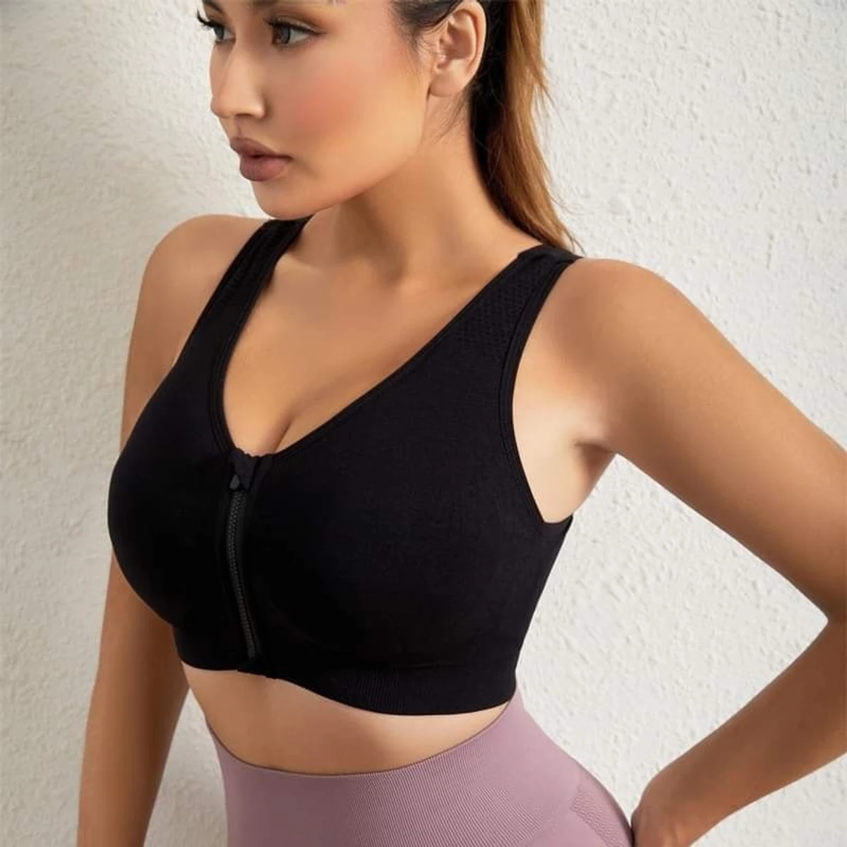 Front zipper sports Bra