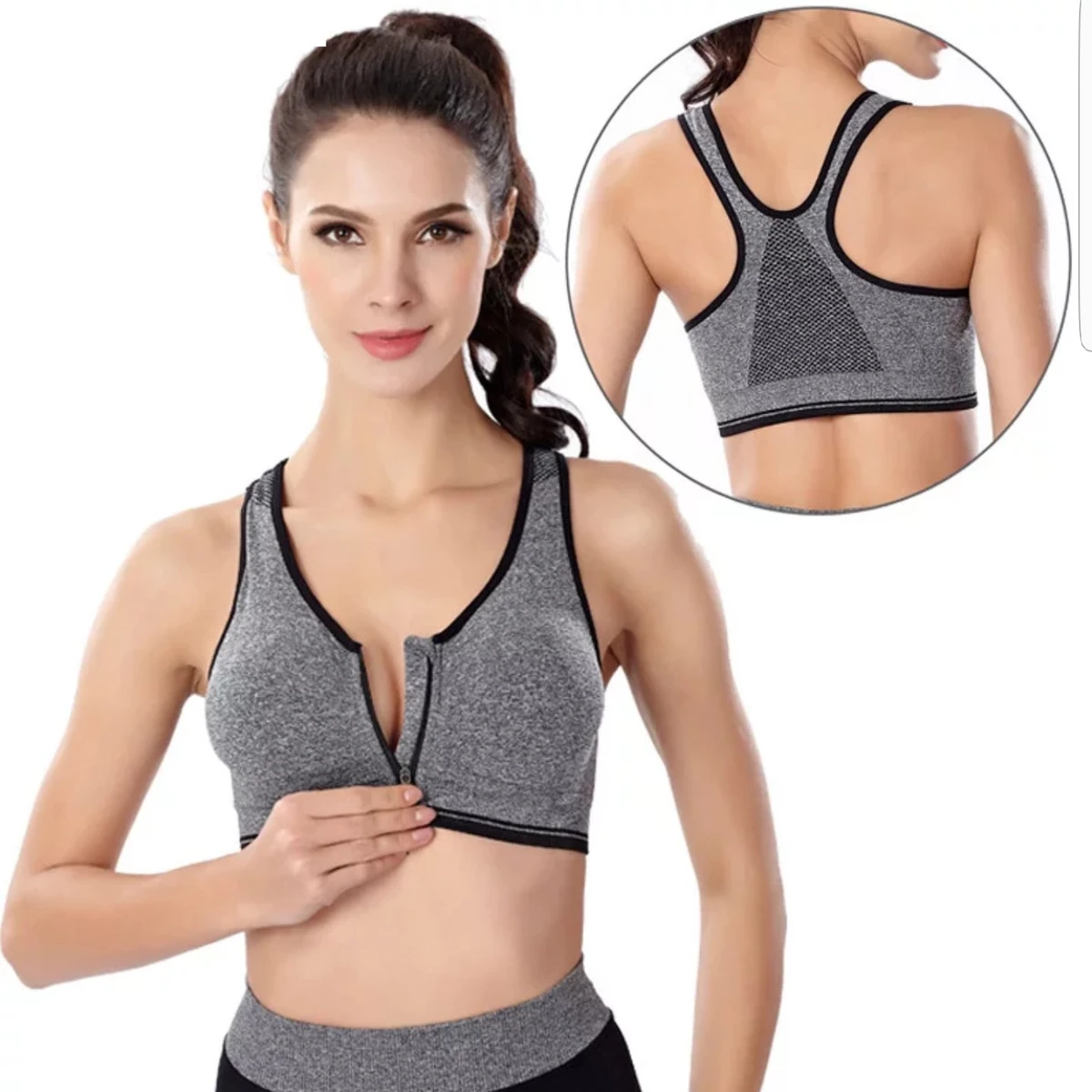 Front zipper sports Bra