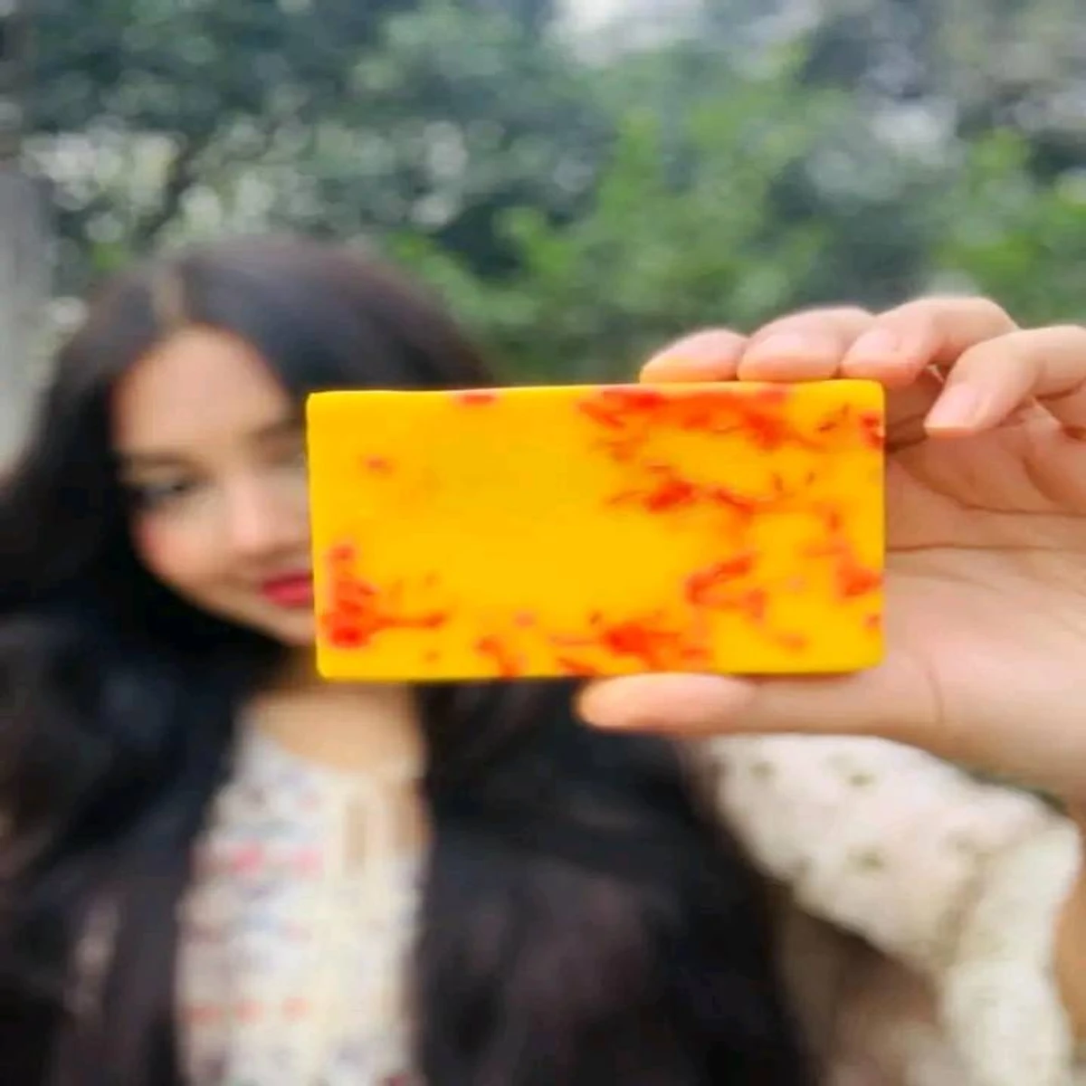 Saffron goat milk soap