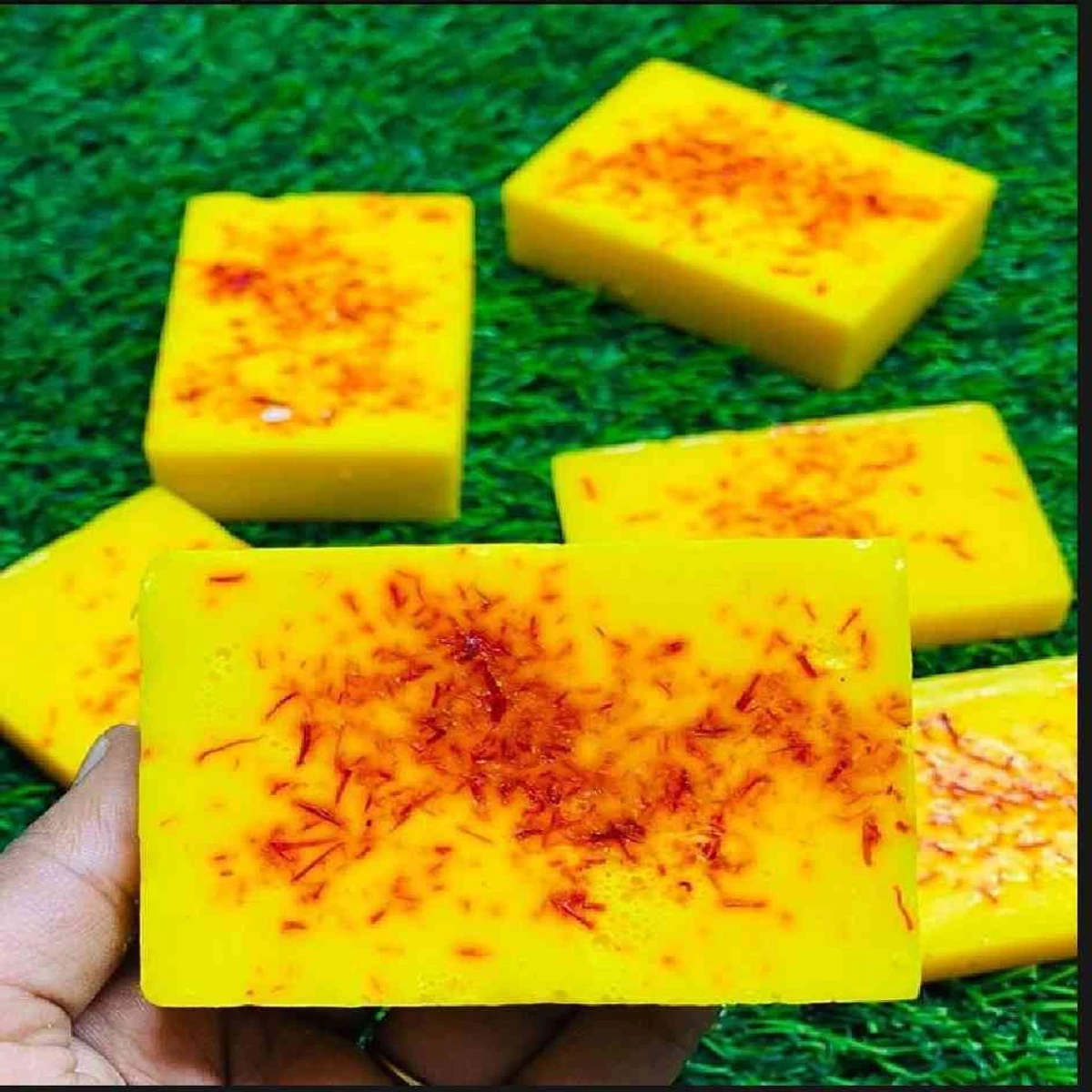 Saffron goat milk soap