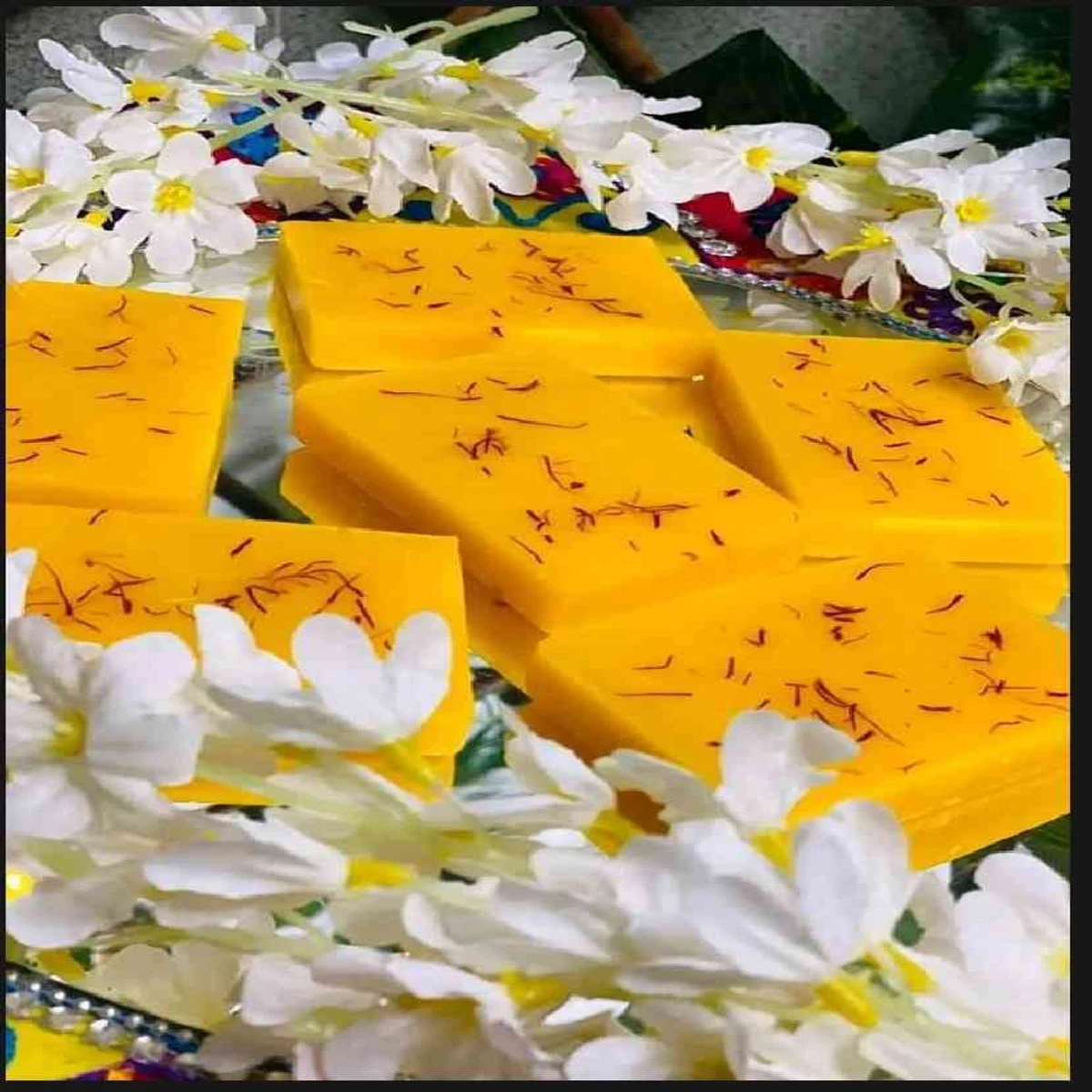 Saffron goat milk soap